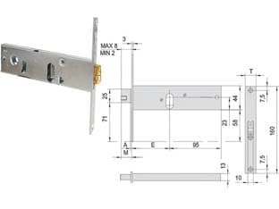 Serratura Infilare per Fasce a Rullo 44 mm H 44160 70 mm (44160700) Cisa - 2