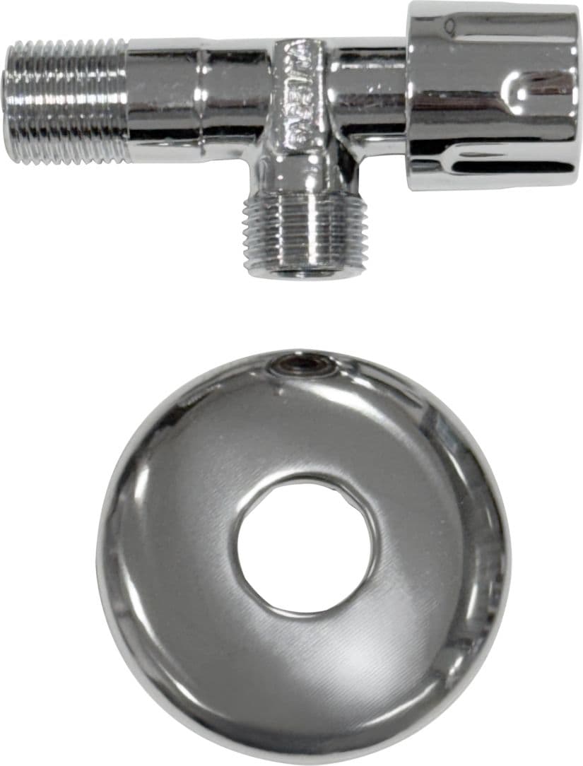 Rubinetto ad Angolo in Ottone Cromato per Cassetta WC Maschio 3/8 - 2