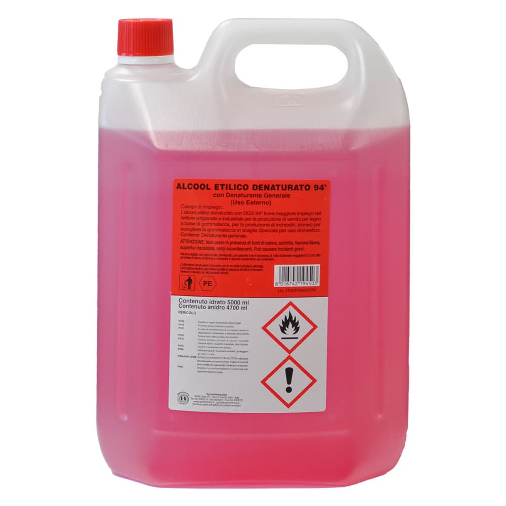 Alcool Etilico Denaturato 94% Vol. Sprintchimica 4 Pezzi 5 Lt