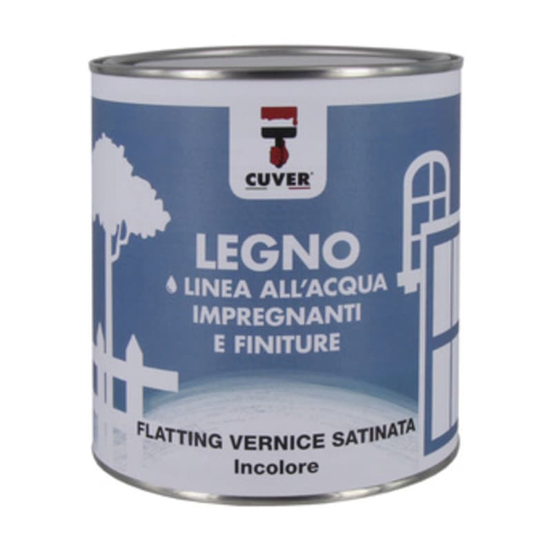Vernice Satinato Cuver Allacqua 0,750 l Flatting 6 Pezzi - 2