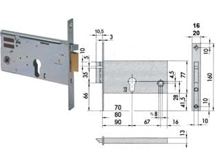 Elettroserratura da Infilare per Fasce 77 mm H 1435 70 mm (14351700) Cisa - 2