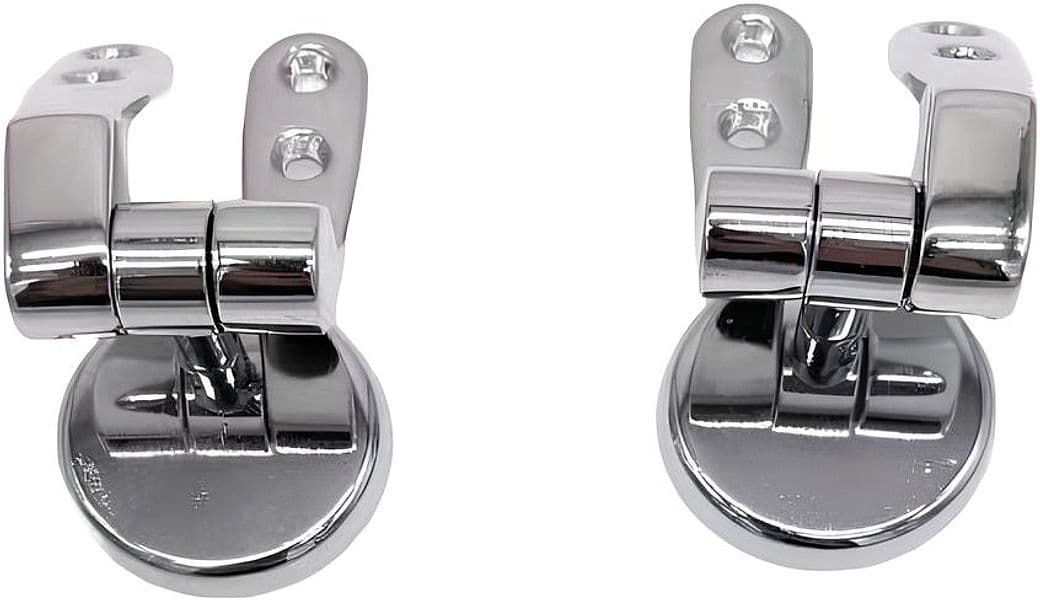 Cerniera in Ottone Cromato per Sedile WC in Legno Cod. 22295 Pezzi. 2 - 2