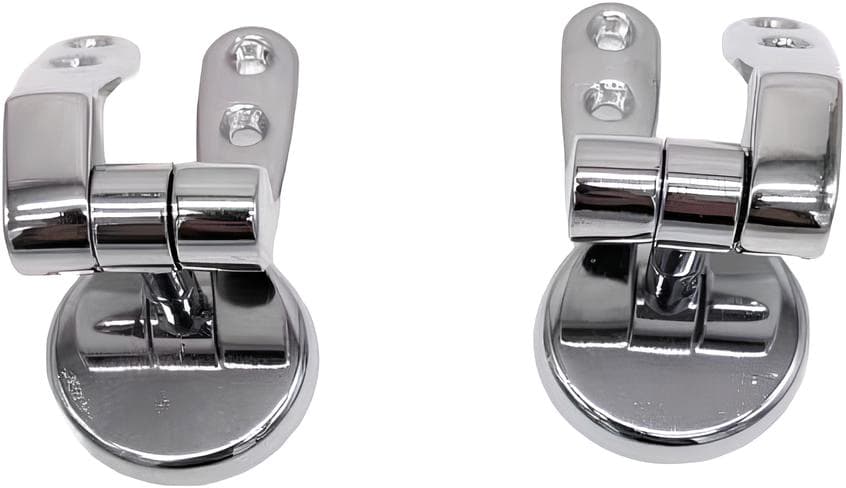 Cerniera in Ottone Cromato per Sedile WC in Legno Cod. 22295 Pezzi. 2 - 2