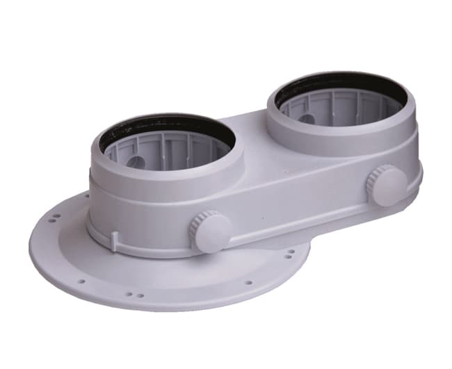 Sdoppiatore Fumi Scarichi Separati Monoblocco per Caldaia Ø 80 su 80 HER - 2