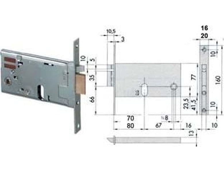 Elettroserratura da Infilare per Fasce 77 mm H 1445 90 mm (14451900) – Cisa