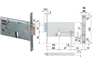 Elettroserratura da Infilare per Fasce 77 mm H 1445 90 mm (14451900) - 2