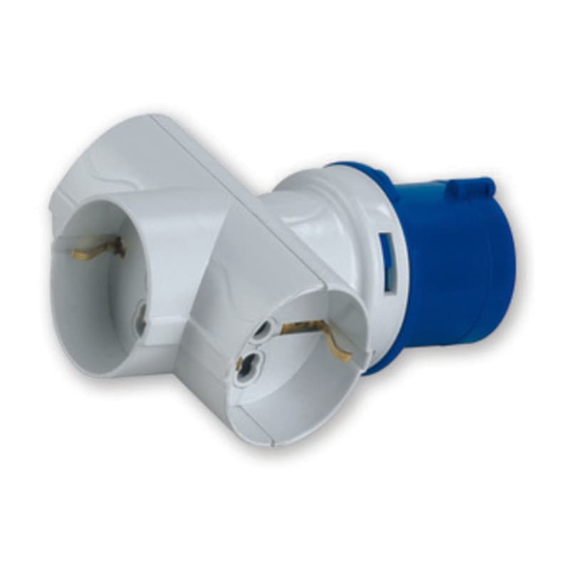 Rosi 1879 Adattatore Industriale 3P Schuko IP20 - 2
