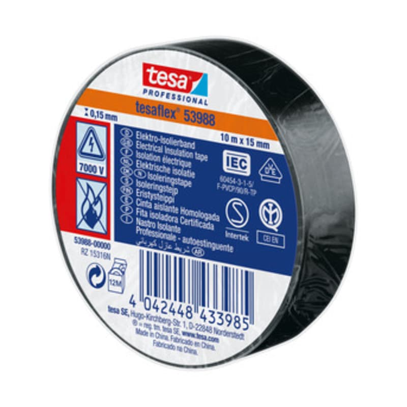 Nastro Isolante Certificato Nero 15 mm x 10 mm Tesa 10 Pezzi - 2