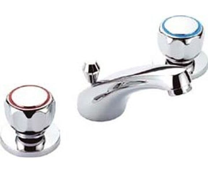 Batteria Lavabo Serie Scudetto Scarico Automatico Crolla - 2