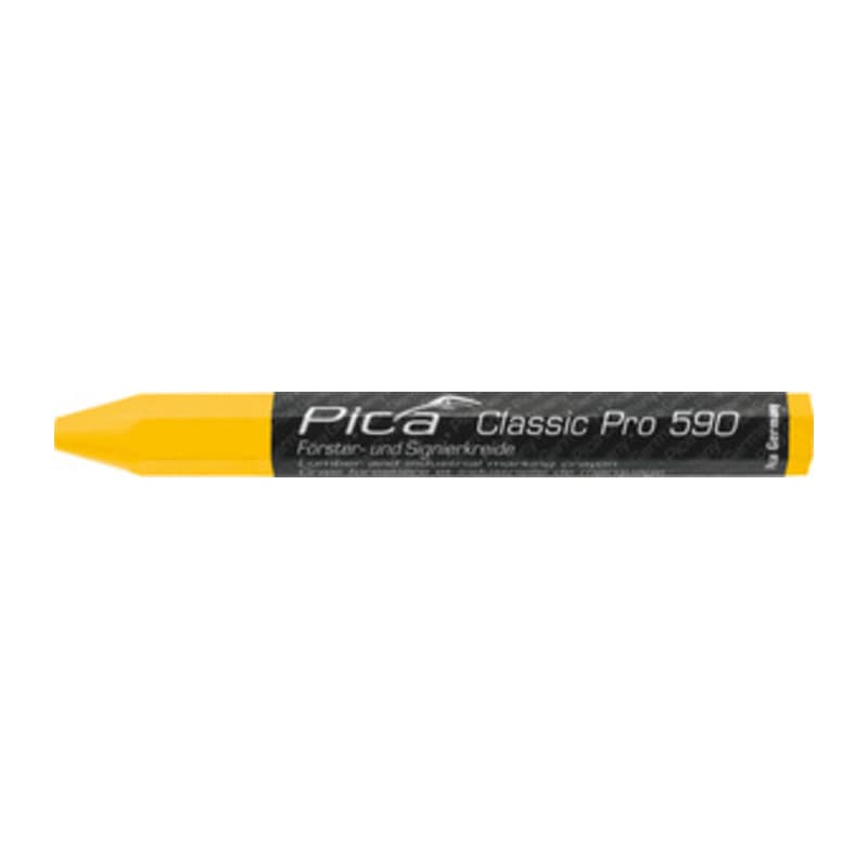 Marcatore Gesso Pica Legno Metallo Mura Giallo 12 Pezzi - 2