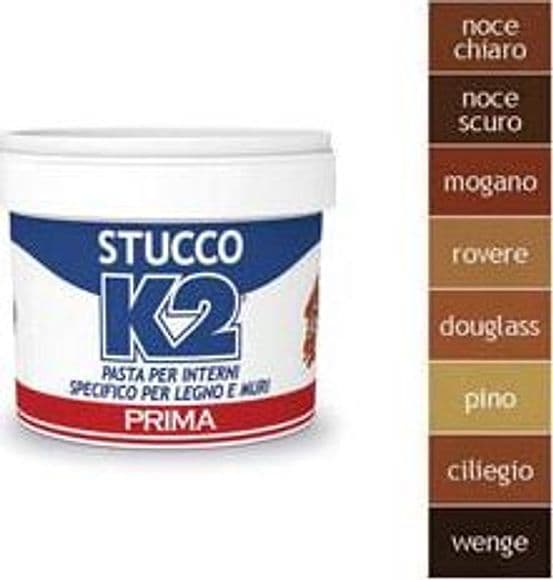 K2 Stucco Colorato in Pasta per Legno in Barattolo 0,500 kg Wenge 12 Pezzi - 2