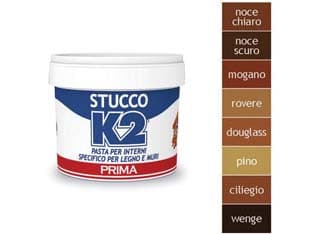 K2 Stucco Colorato in Pasta per Legno in Barattolo 0,500 kg Wenge 12 Pezzi - 2