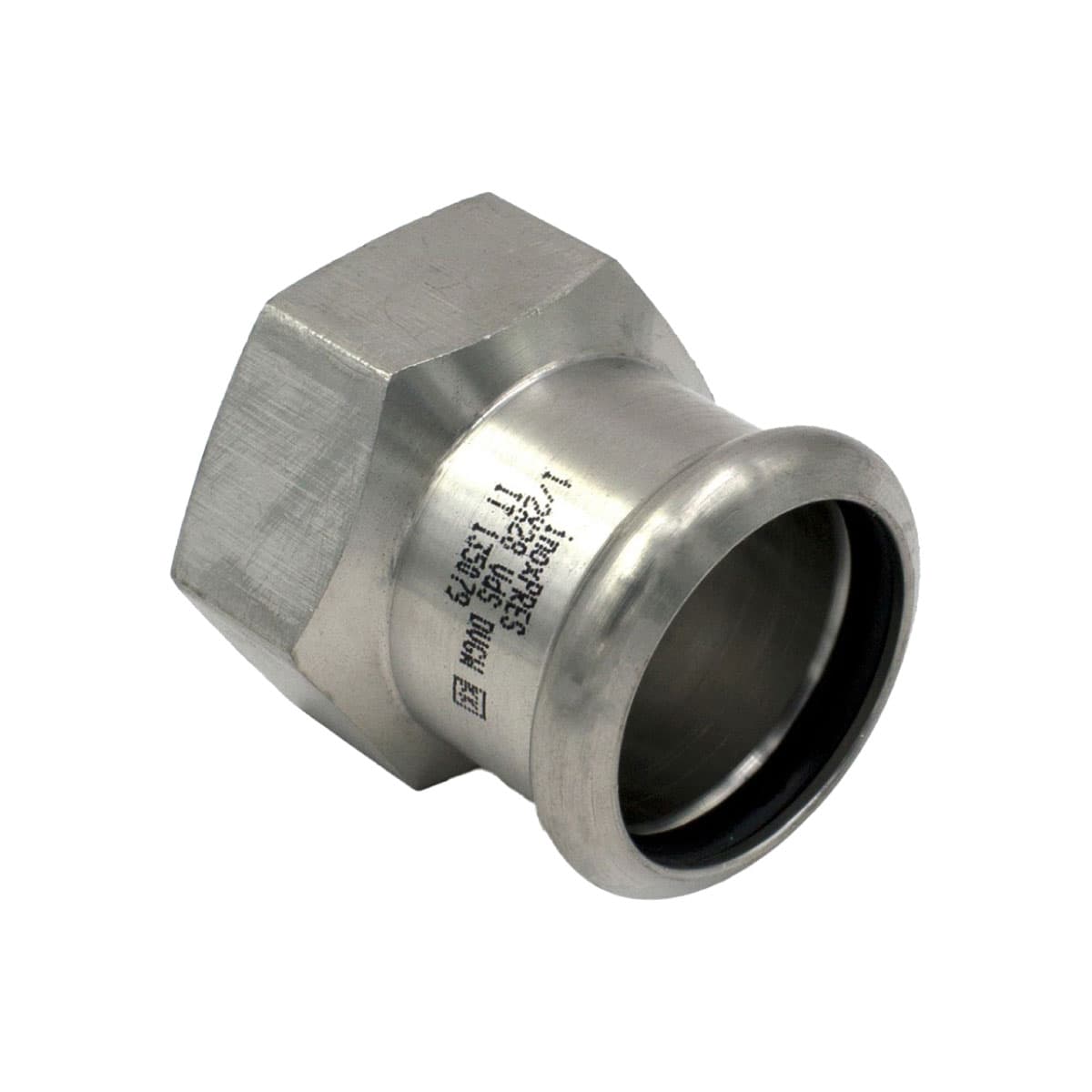 Raccordo Dritto Pressare Doppia Femmina in Acciaio INOX Inoxpres 1XØ22 RMR - 2