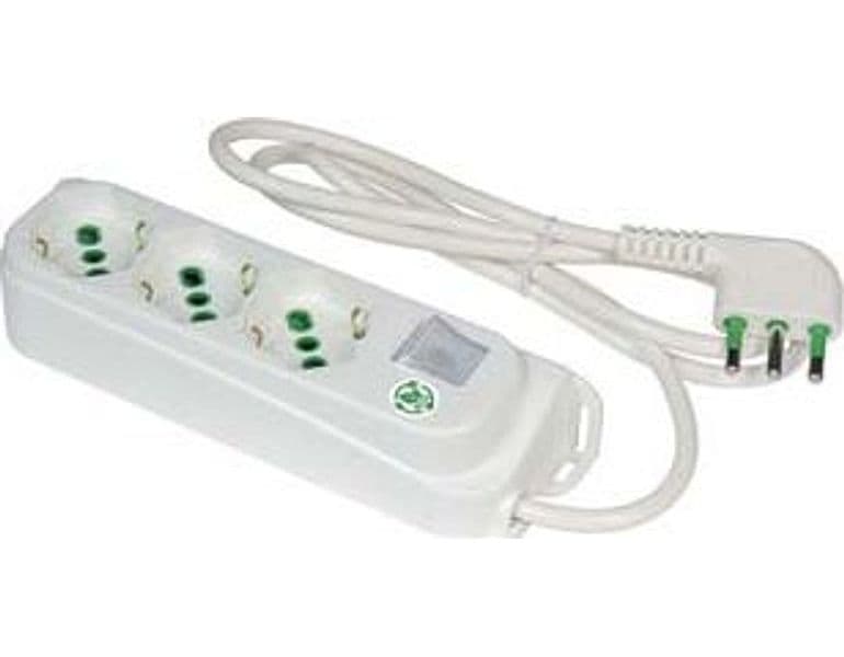 Multipresa 3 Posti Bipasso + Schuko con Interr. Linea Retail Bianca 2 Pezzi - 2