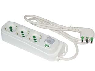 MULTIPRESA 3 POSTI BIPASSO + SCHUKO CON INTERR. LINEA RETAIL BIANCA- - bianca 47460 - 2 pezzi FANTON - 2