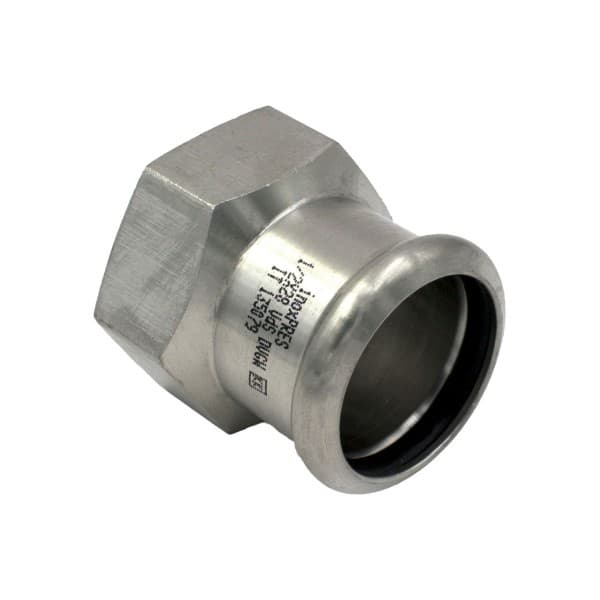 Raccordo Dritto Pressare Doppia Femmina in Acciaio INOX Inoxpres 1XØ28 RMR - 2