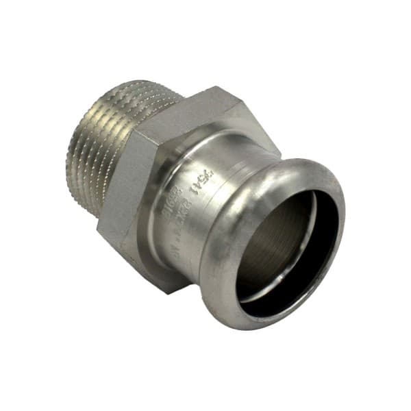 Raccordo Dritto Pressare Maschio Femmina in Acciaio INOX 1½XØ35 RMR - 2