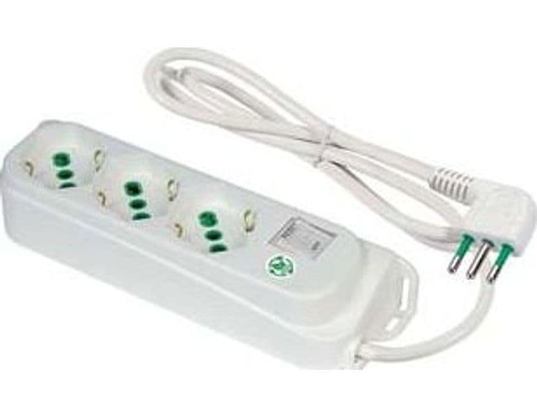 Multipresa 3 Posti Bipasso + Schuko con Interrut Linea Retail 2 Pezzi – Fanton