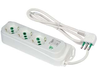 Multipresa 3 Posti Bipasso + Schuko con Interrut Linea Retail 2 Pezzi - 2
