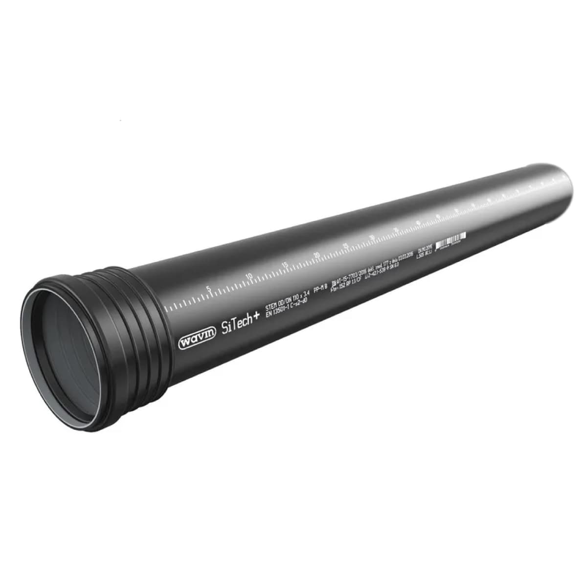 Tubo 1 Bicchiere PP Innesto Guarnizione Sitech+ Insonorizzata Ø 40 2 m WAV - 2