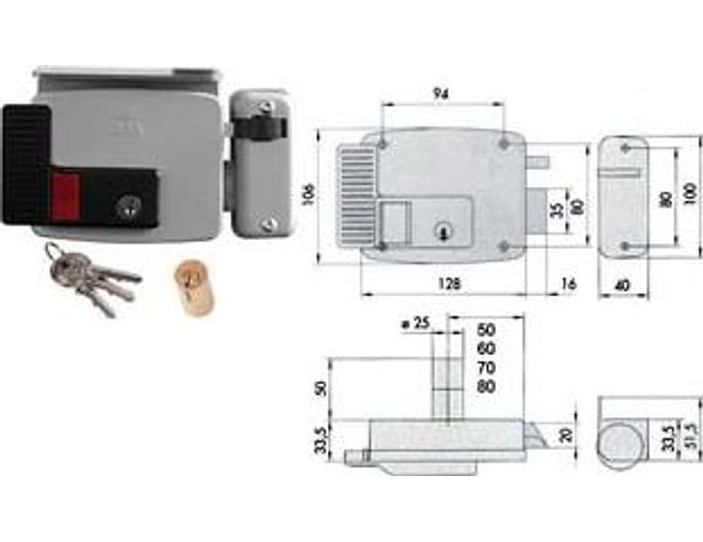 Elettroserratura per Cancelli con Tetto e Puls. Int. Vernic Cod 482066 - 2