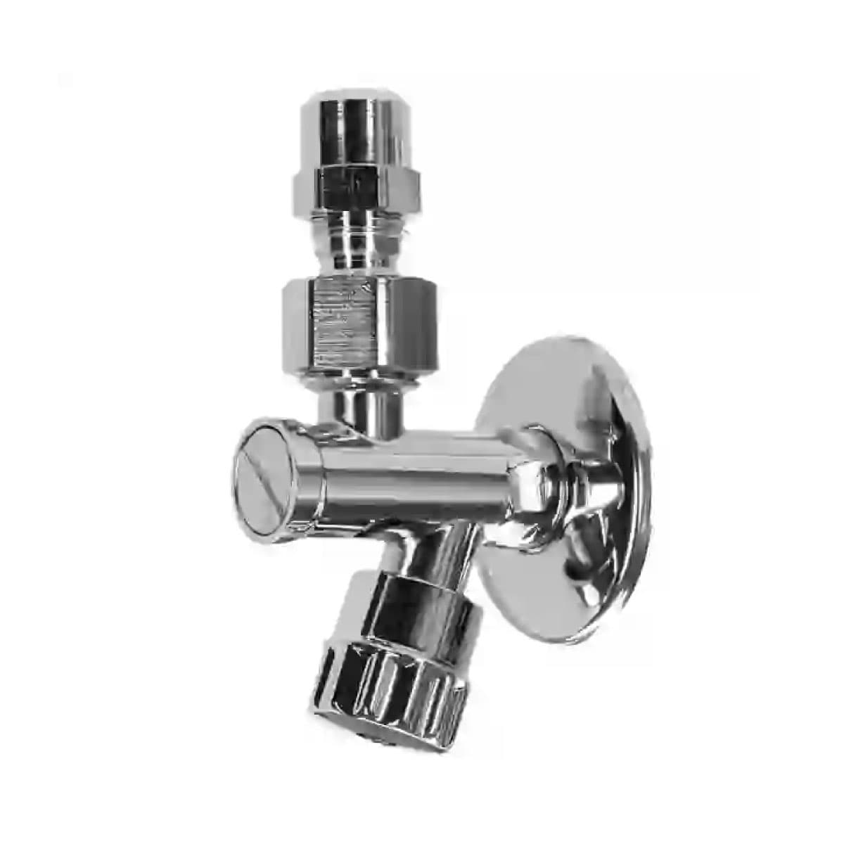 Rubinetto Sottolavabo a Vitone in Ottone Cromato con Filtro e Snodo ½ AER - 2