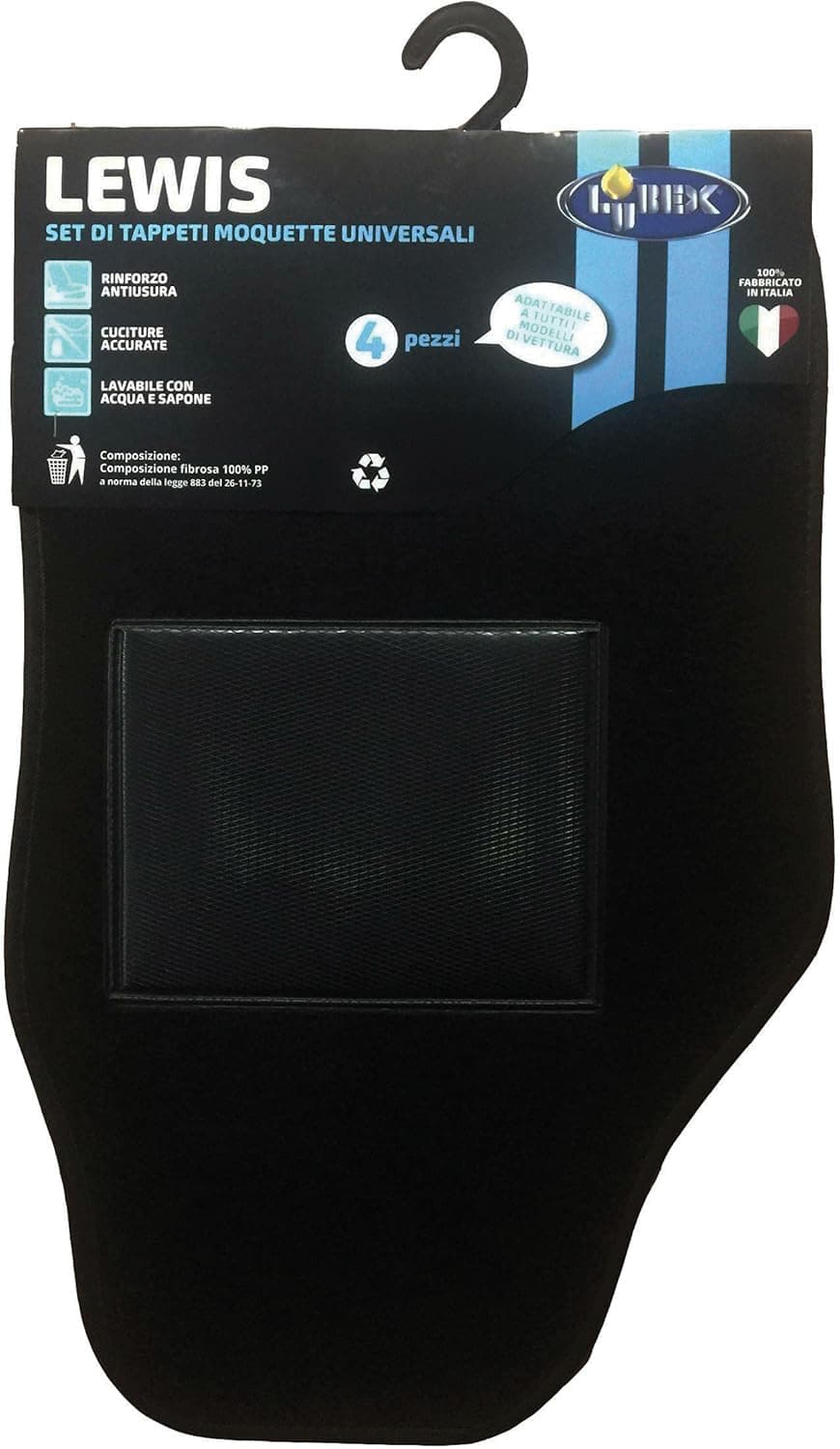 Set 4 Tappeti Universali per Auto in Moquette ''Lewis'' con Grip - 2