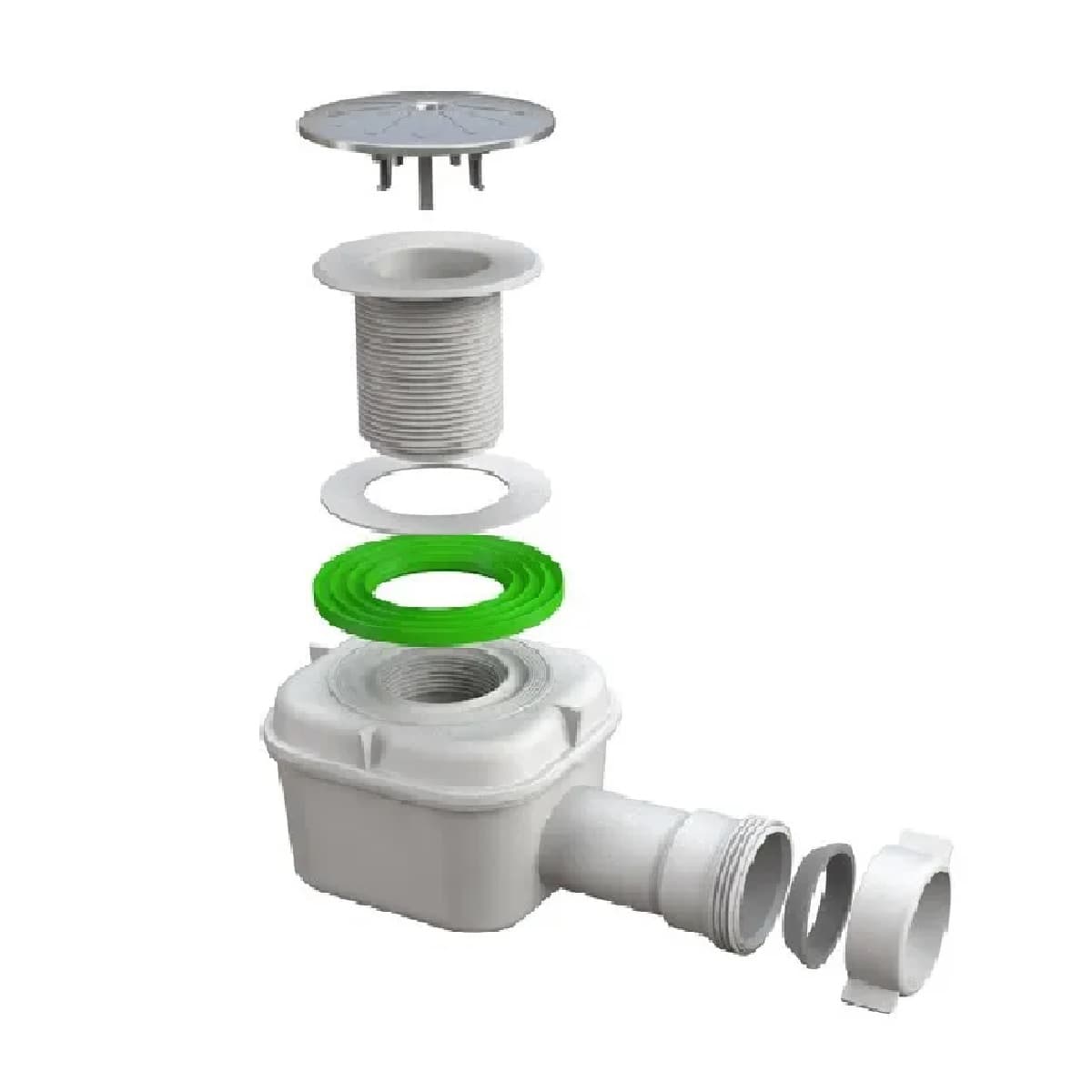 Piletta Scarico Sifonata in ABS con Tappo Cromato e Scarico Ø 80 mm 1½ BON - 2