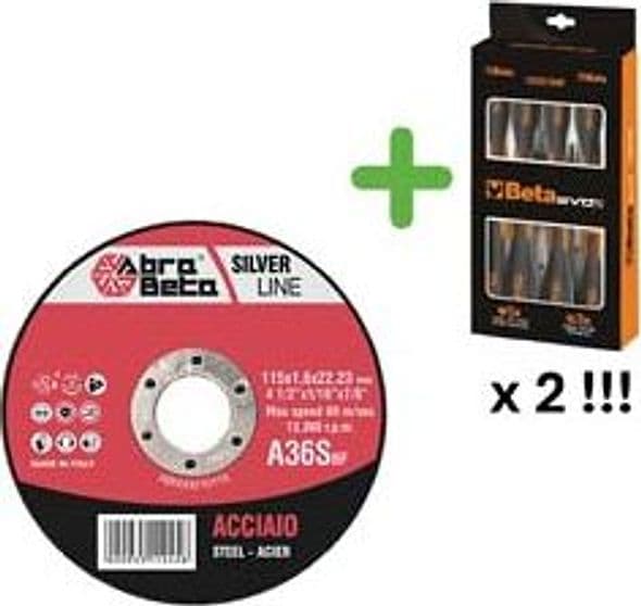 Kit 300 Dischi Taglio Sottile Acciaio Ø 115 mm + 2 Serie Cod 448994 - 2
