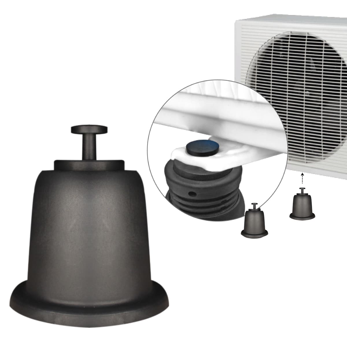Supporto Antivibrante a Pavimento Altezza Fissa 100 mm Portata 325KG VEC - 2