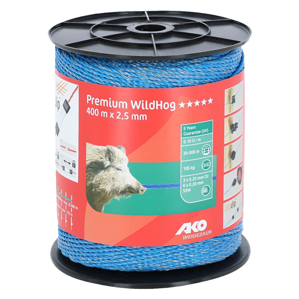 Filo Elettrificato Tondo per Recinto Albert Kerbl Premium Wildhog 400 mt - 2