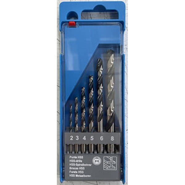 Assortimento 6 Punte HSS Rettificate S.q. 2 8 mm - 2