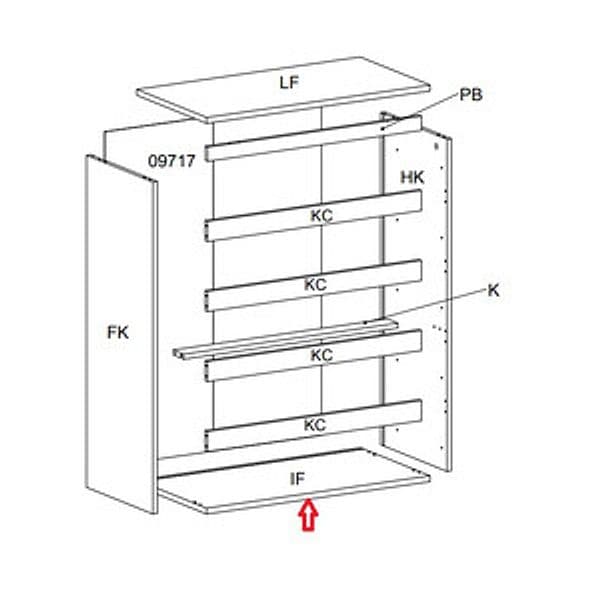 Ricambio Base If per Kit Cassettiera 5C Nova 77 x 40 x 107 Bianca - 2