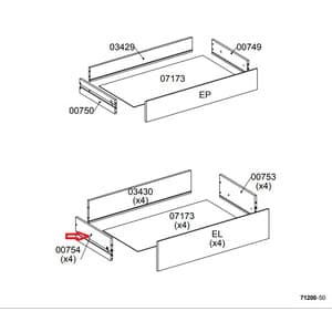 Ricambio Laterale Cassetto 00754 per Kit Cassettiera 5C Nova 77 x 40 x 107 - 2