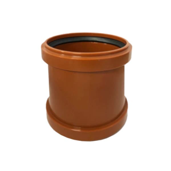 Manicotto Doppio Bicchiere ad Innesto in PVC con Guarnizione Ø100 Ral 8023 - 2