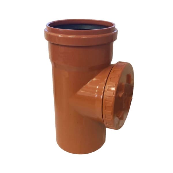 Braga Raccordo Scarico 87 ° con Tappo Ispezione ad Innesto Ø 100 Ral 8023 - 2