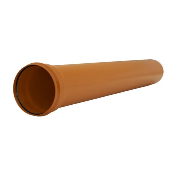 Tubo 1 Bicchiere ad Innesto in PVC con Guarnizione Ral Ø 100 2 m Ral 8023 - 2