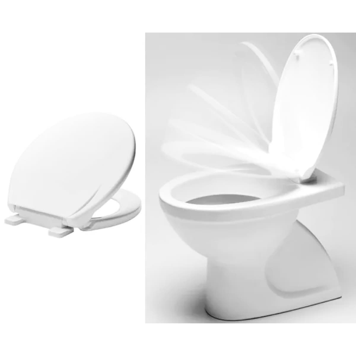 Copriwater Termoplastico Universale con Sistema Soft Close Bianco KG1,1 MFL - 2
