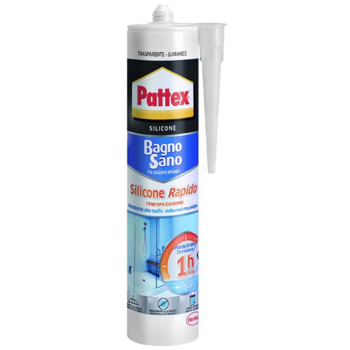 Silicone Bagno Sano Rapido Trasparente a Base 290 ml Trasparente HEN - 2