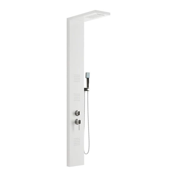 Colonna Pannello Doccia in Acciaio INOX Bianco Lucido con Doccetta SIRIOBCO - 2