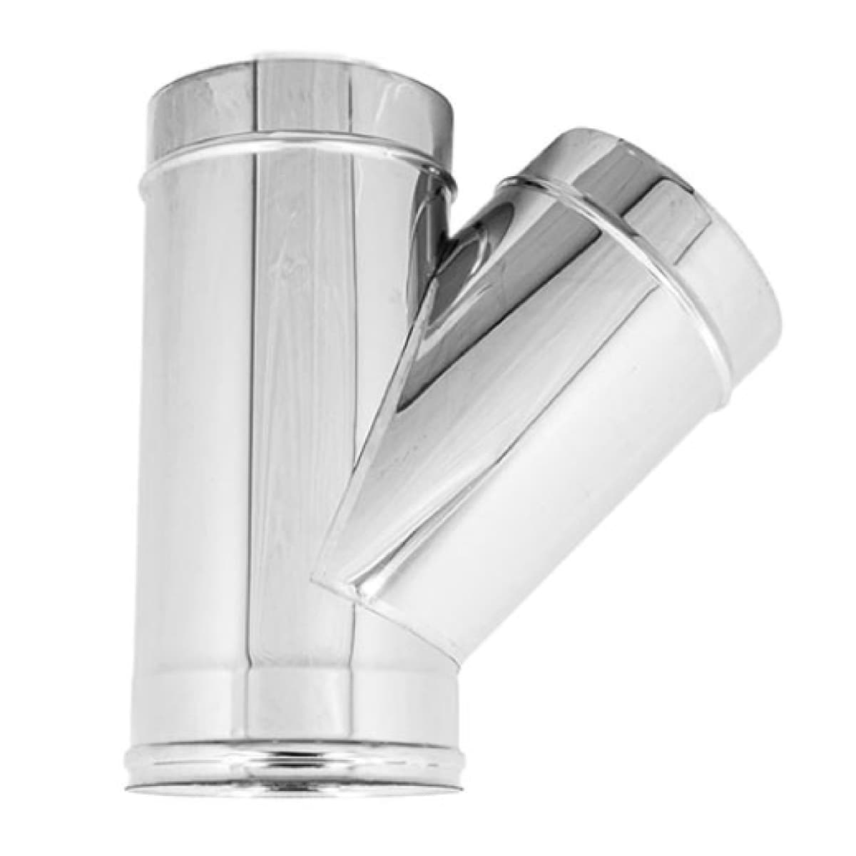 Raccordo a Tee 135 ° Monoparete Acciaio INOX AISI 304 Ø 130 EUF - 2