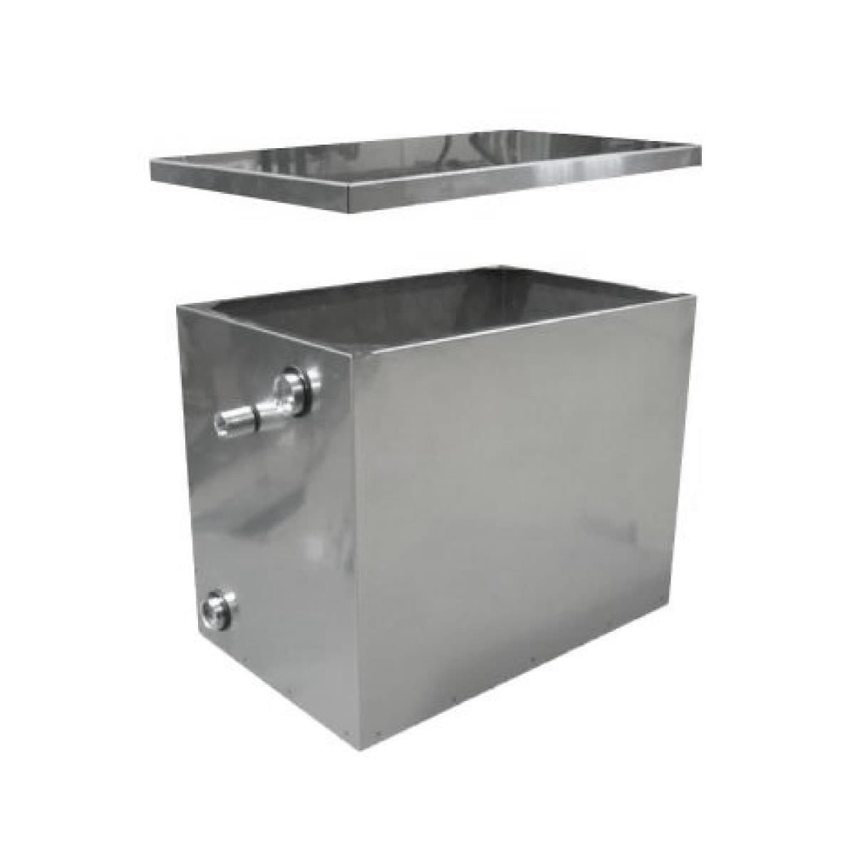 Vaso di Espansione Aperto in Acciaio INOX AISI 304 con Raccordi Lt 30 GFR - 2