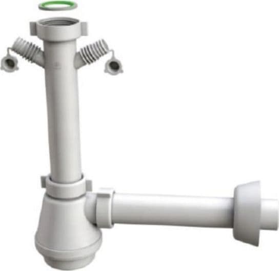 Sifone Scarico 1 Via Senza Piletta per Lavello 11/2 x Ø 40 x 230MM BON - 2