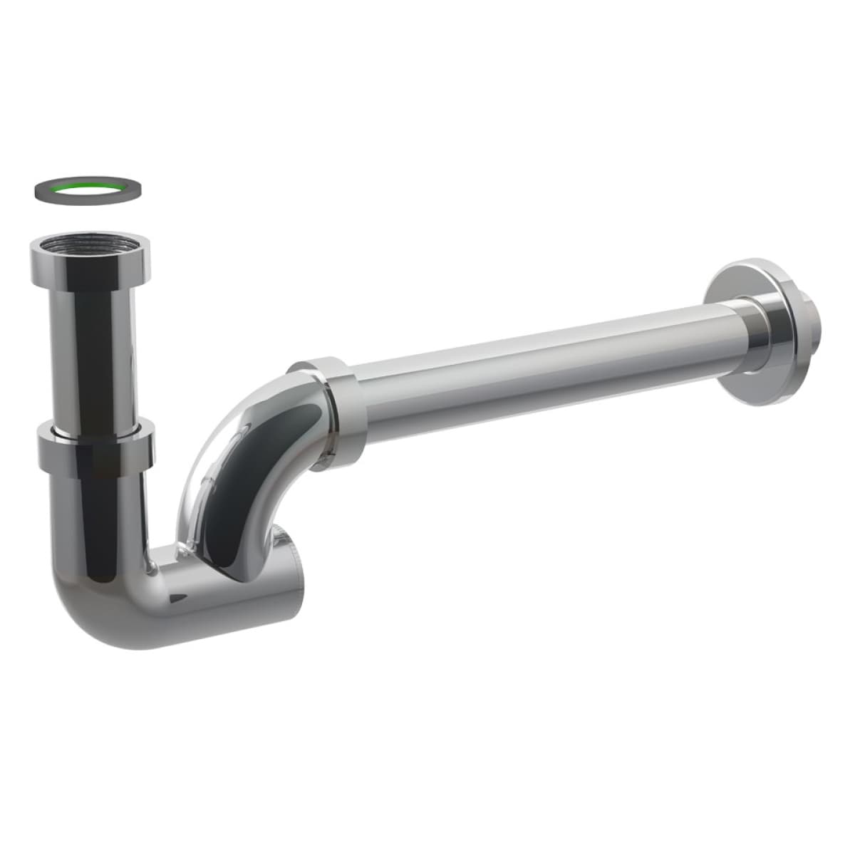 Sifone Scarico a Colonna Ottone Cromato Attacco Piletta 1 Ø 26 x 250 mm BON - 2
