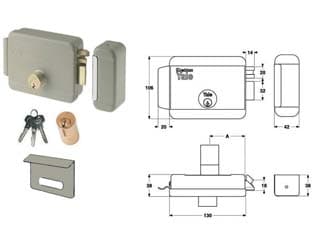 Elettroserratura per Cancelli con Tetto 6800 50 mm Sx Zincata (Y6800050205) - 2