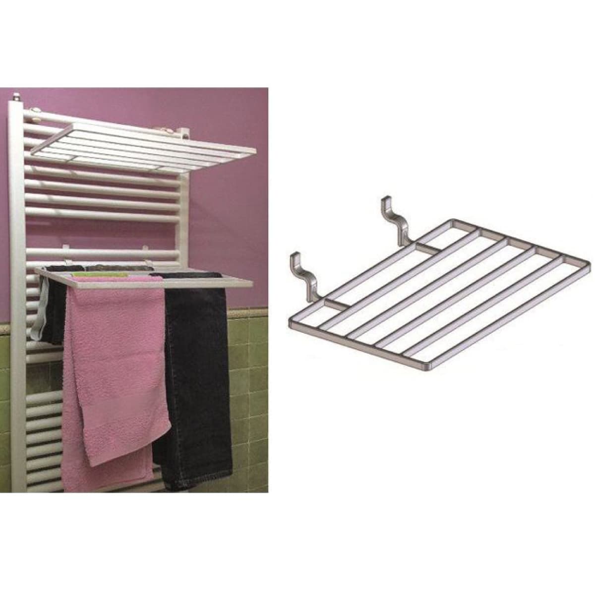 Stendibiancheria per Radiatore Scaldasalviette 51 x 32 cm HID - 2