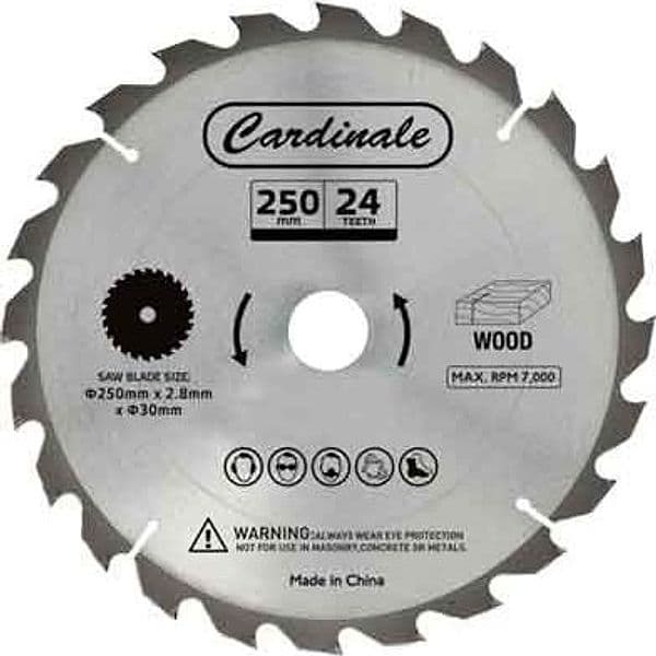 Disco di Ricambio per Sega Circolare con Banchetto Cardinale Ø 250 24 Denti - 2