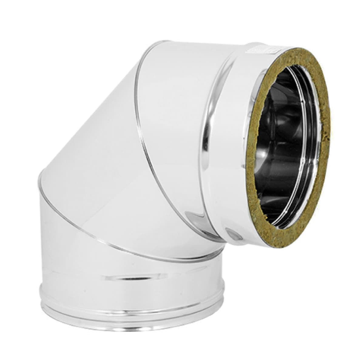 Curva 90 ° Doppia Parete Acciaio INOX AISI 316 150 Esterno Sp. 05 mm EUF - 2