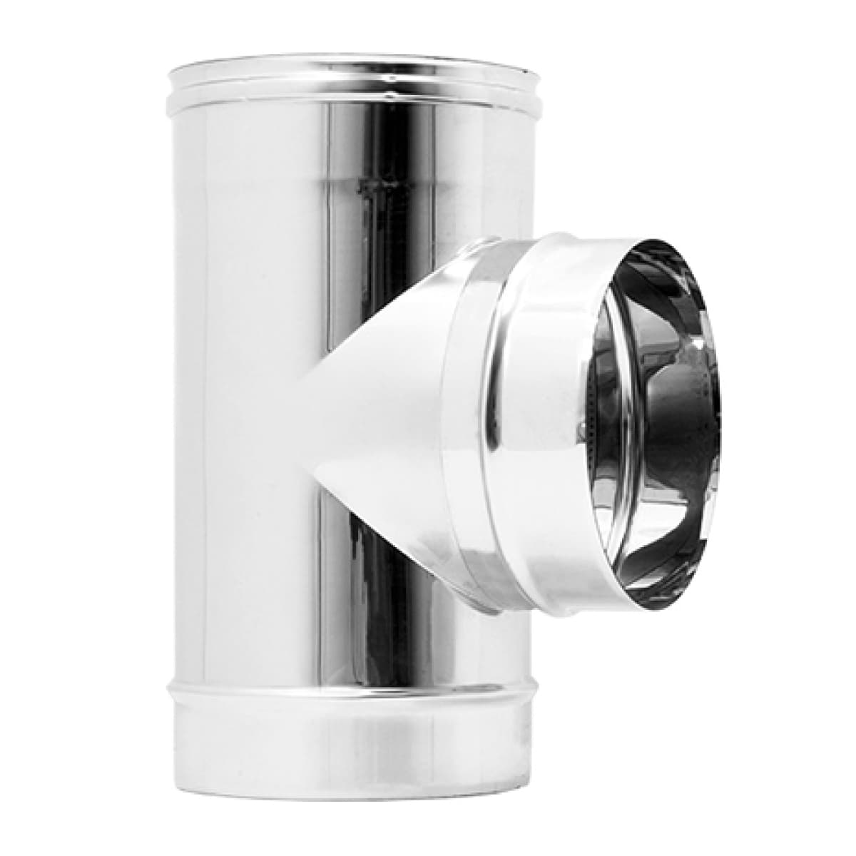Raccordo a Tee 90 ° Maschio Centrale Monoparete Acciaio INOX AISI Ø 130 EUF - 2
