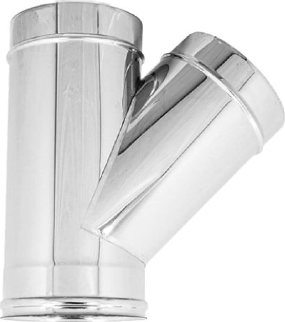 Raccordo a Tee 135 ° Monoparete Acciaio INOX AISI 304 Ø 200 EUF - 2